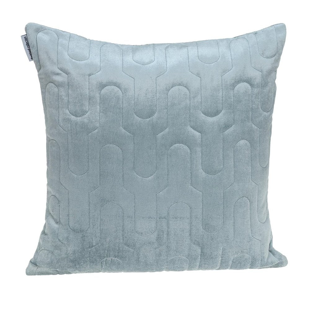 Geometric Lush Quilted Metallic Gray Throw Pillow — view 1