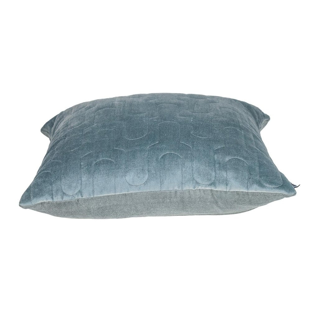 Geometric Lush Quilted Metallic Gray Throw Pillow — view 3