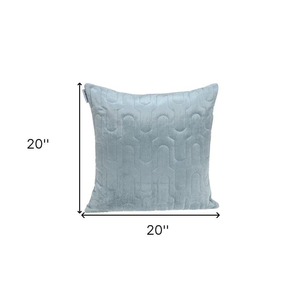 Geometric Lush Quilted Metallic Gray Throw Pillow — view 7