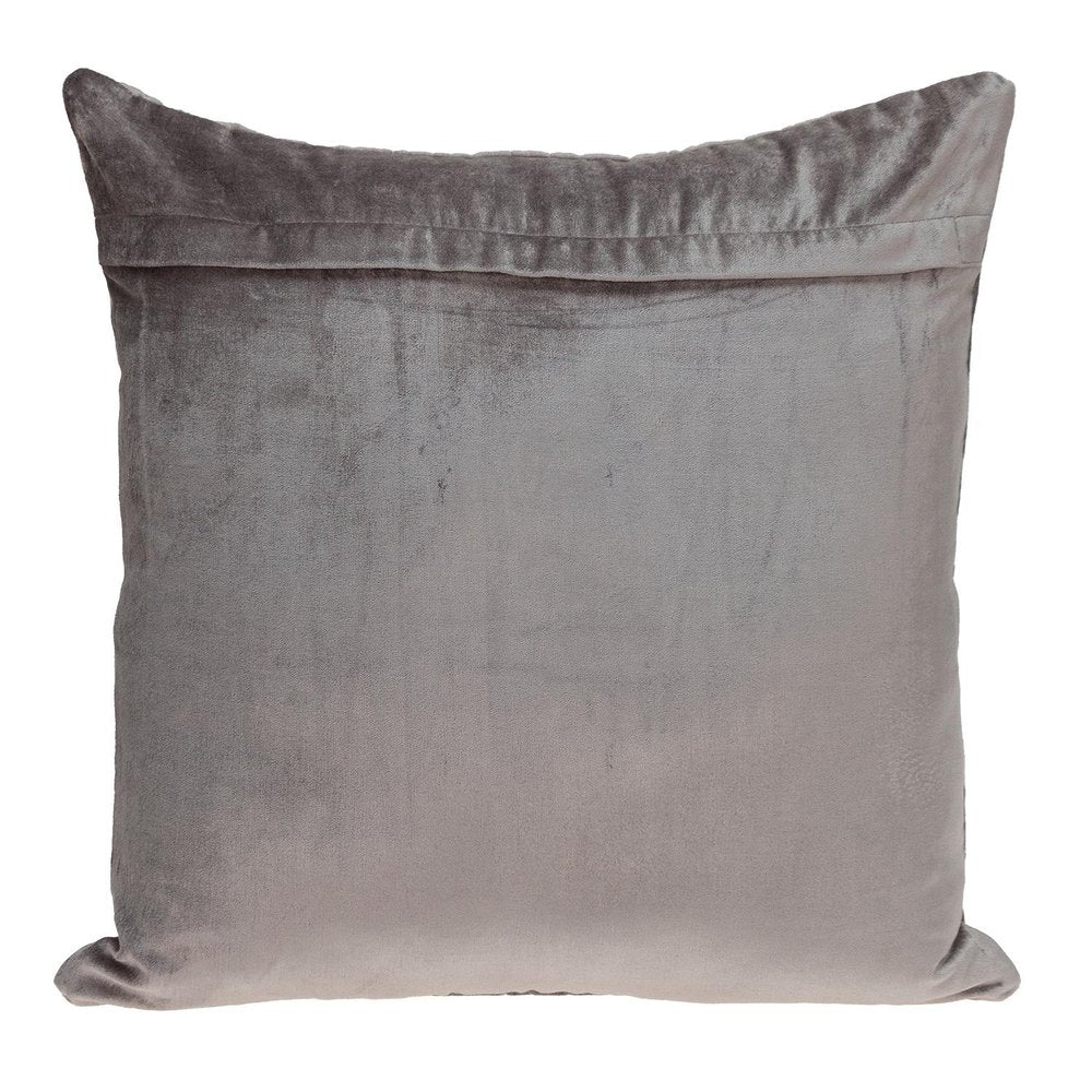 Geometric Lush Quilted Taupe Throw Pillow — view 2