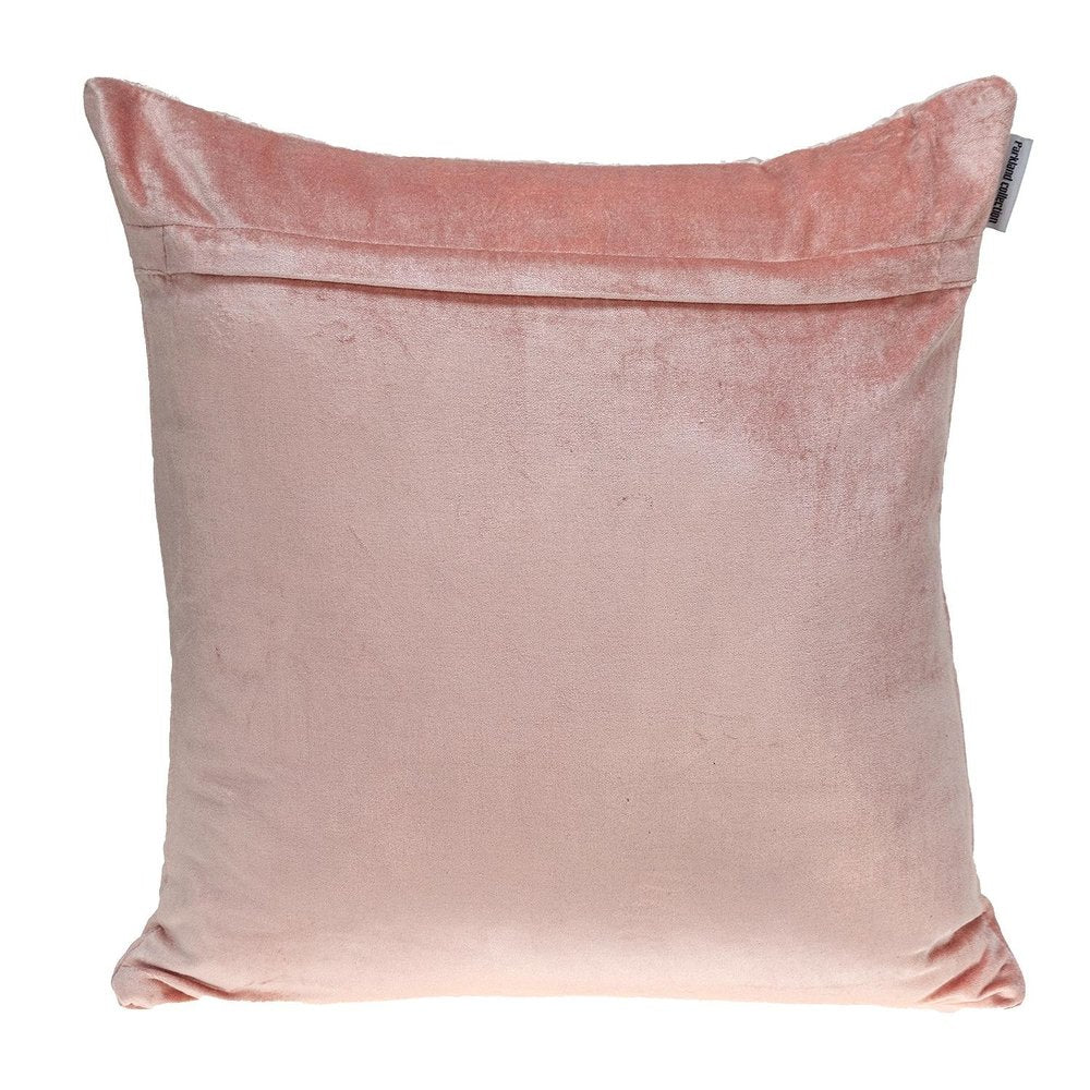 Geometric Lush Quilted Metallic Pink Throw Pillow — view 2