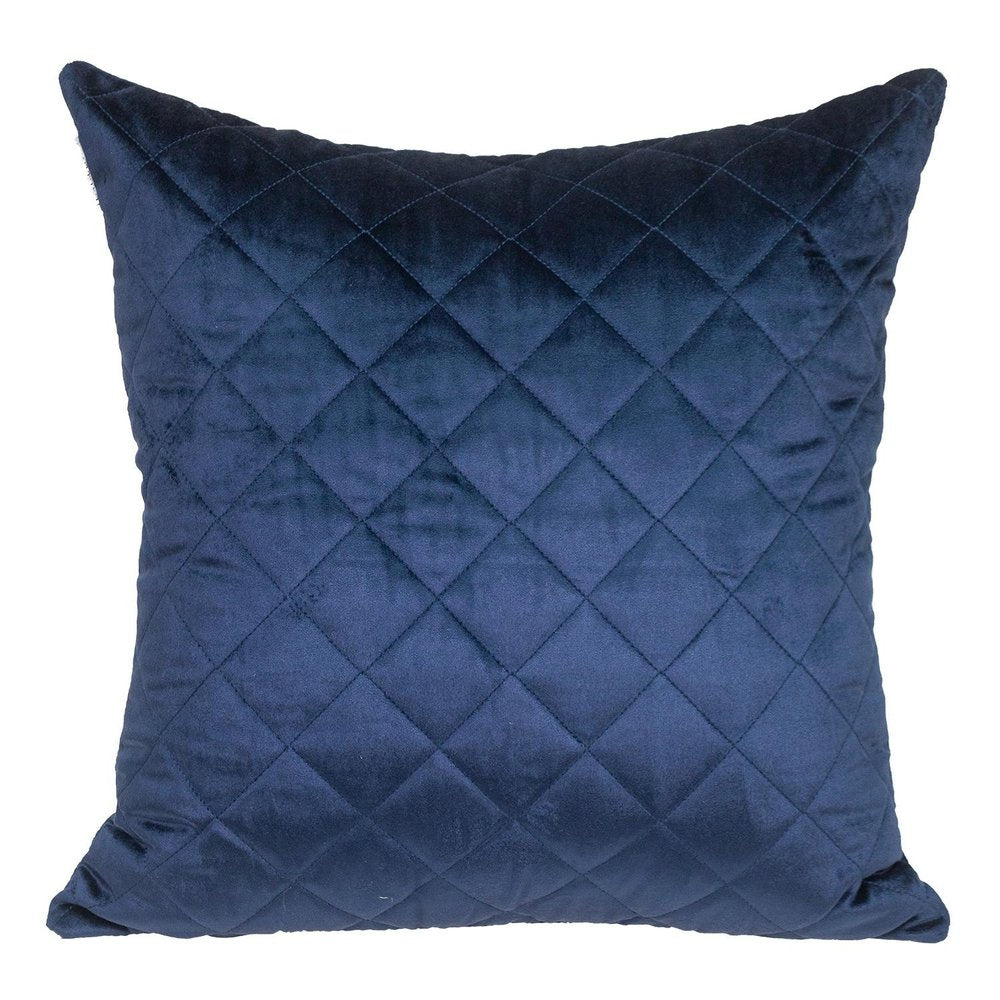 Tufted Diamond Navy Transitional Square Pillow — view 1
