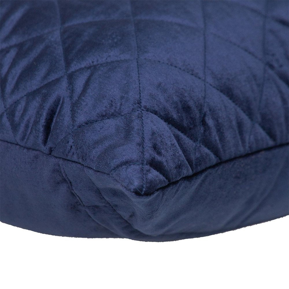 Tufted Diamond Navy Transitional Square Pillow — view 4