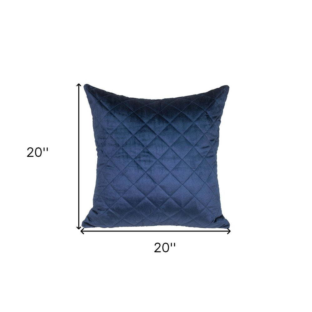 Tufted Diamond Navy Transitional Square Pillow — view 6