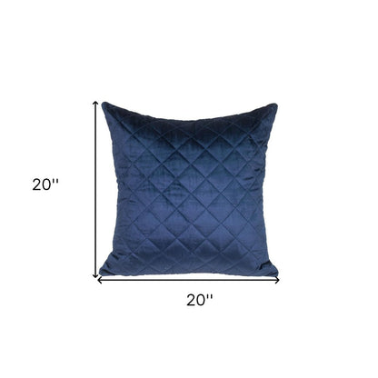 Tufted Diamond Navy Transitional Square Pillow