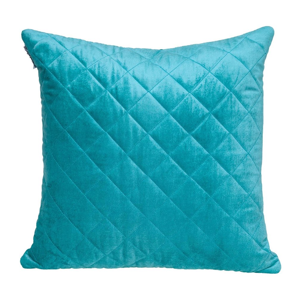 Tufted Diamond Aqua Transitional Square Pillow — view 1
