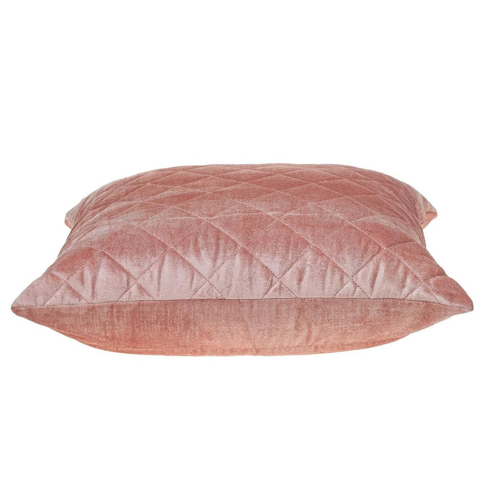Tufted Diamond Pink Transitional Square Pillow — view 3