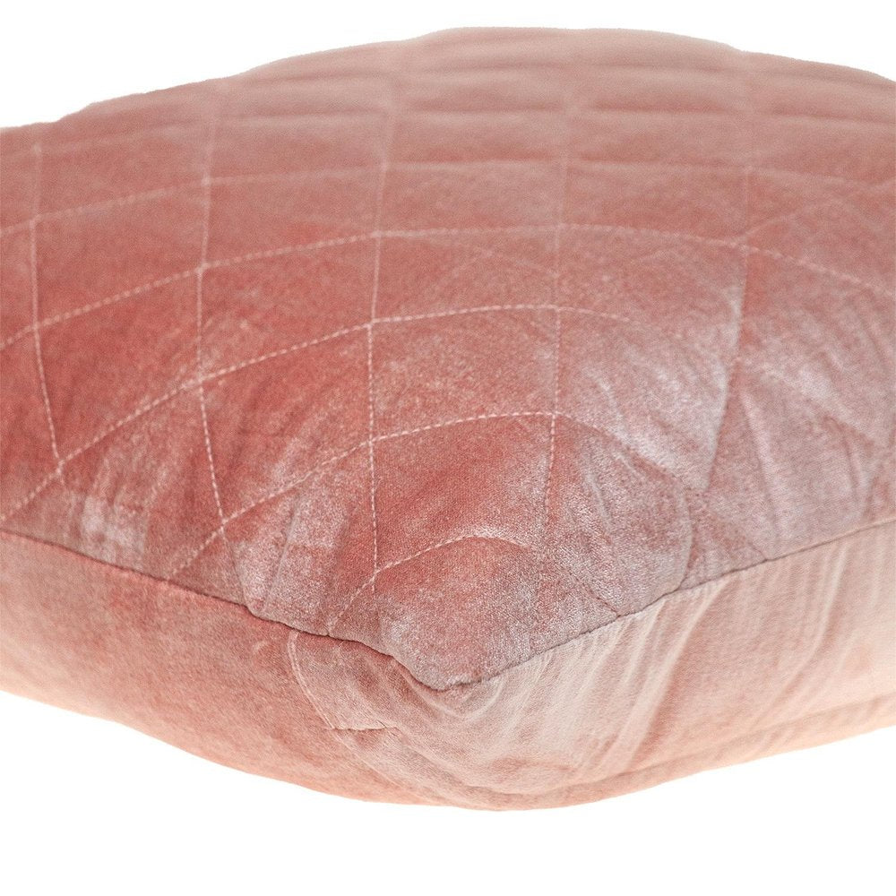 Tufted Diamond Pink Transitional Square Pillow — view 4
