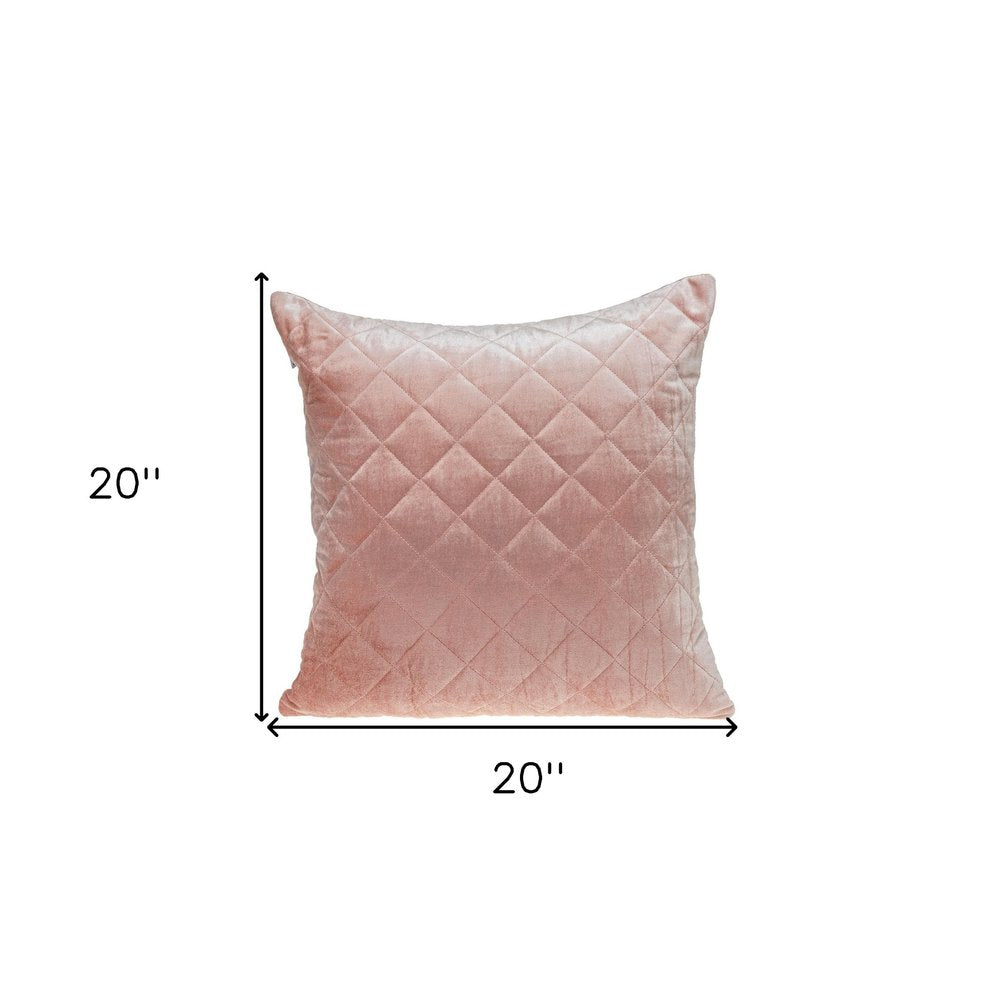 Tufted Diamond Pink Transitional Square Pillow — view 6