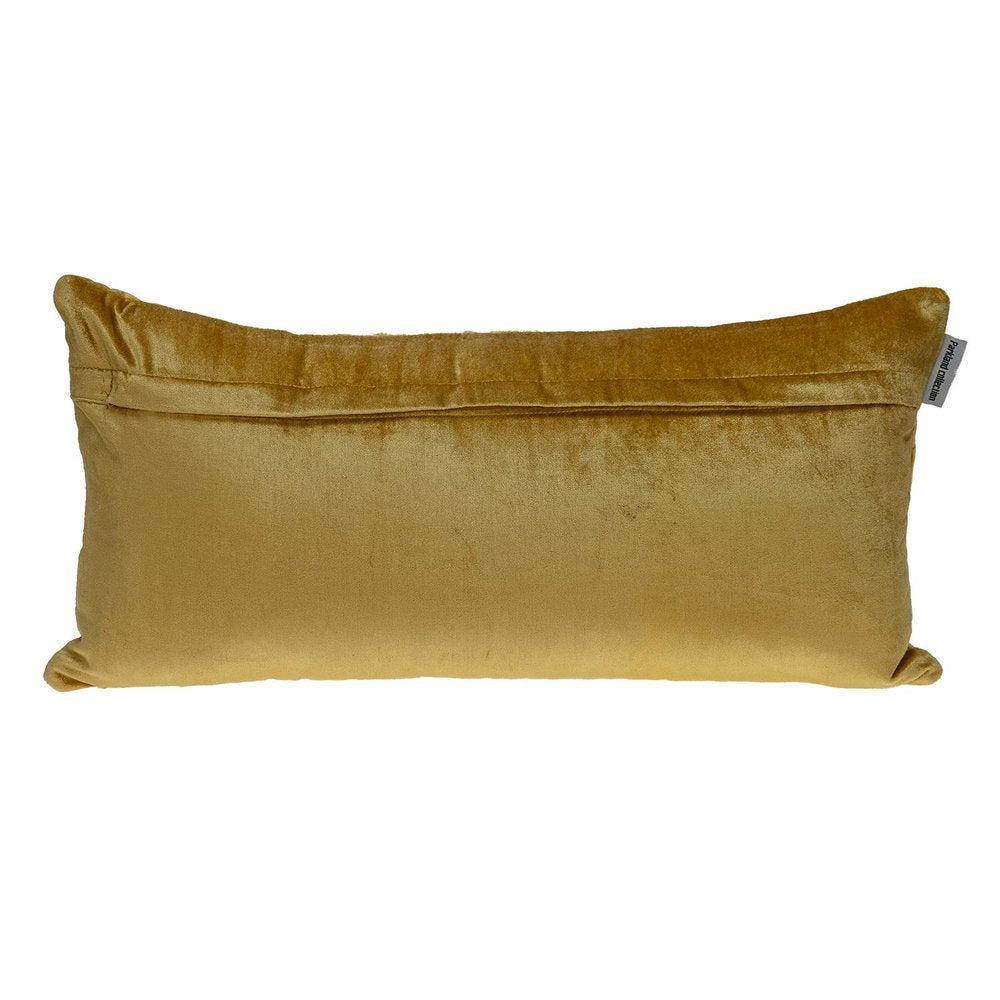 Tufted Diamond Yellow Ochre Transitional Lumbar Pillow — view 2