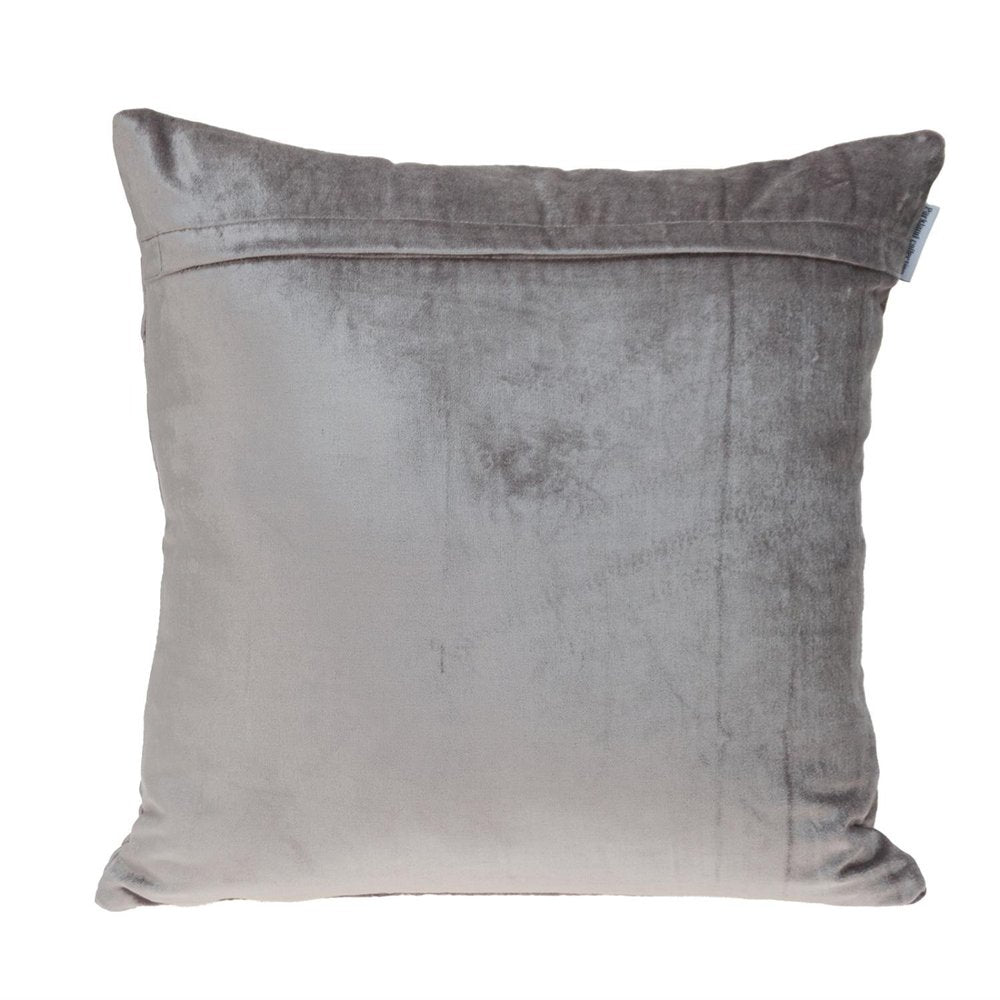 Taupe Tufted Velvet Quilted Throw Pillow — view 2