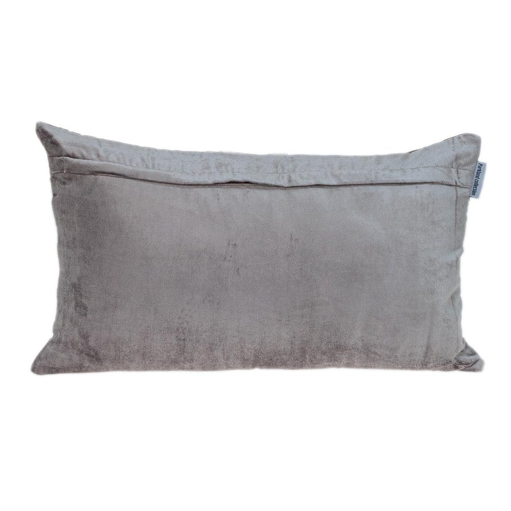 Taupe Tufted Velvet Quilted Lumbar Throw Pillow — view 2