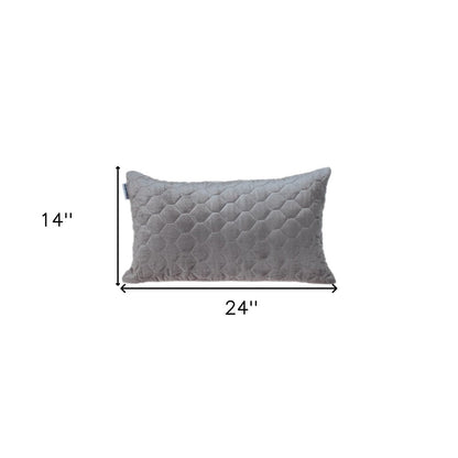 Taupe Tufted Velvet Quilted Lumbar Throw Pillow