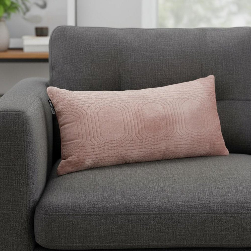 12" X 24" Pink Cotton Blend Throw Pillow — view 7