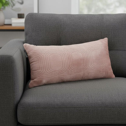 12" X 24" Pink Cotton Blend Throw Pillow