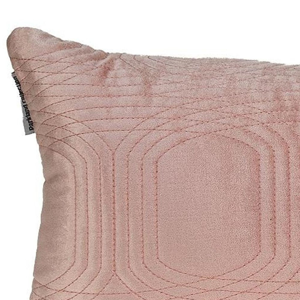 12" X 24" Pink Cotton Blend Throw Pillow — view 4