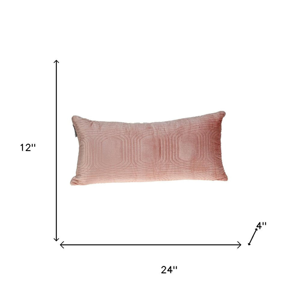 12" X 24" Pink Cotton Blend Throw Pillow — view 5