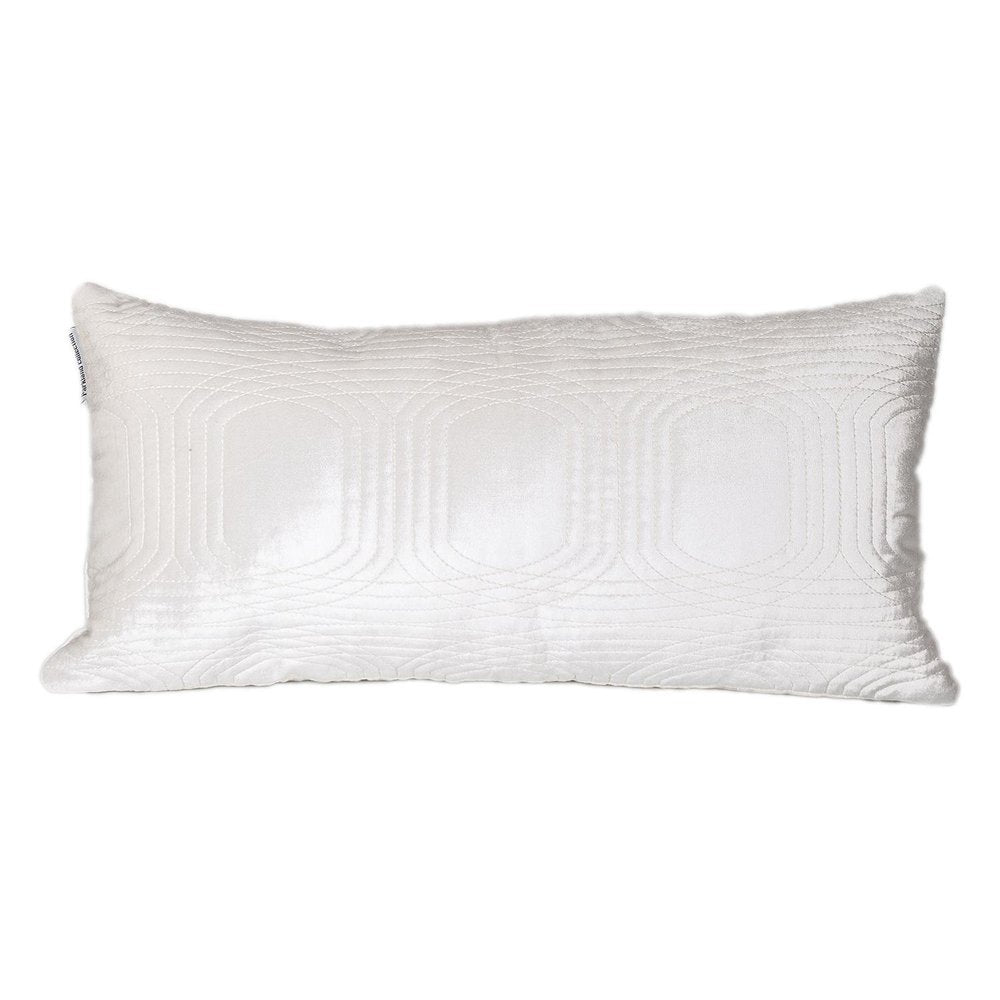 12" X 24" White Cotton Blend Throw Pillow — view 1