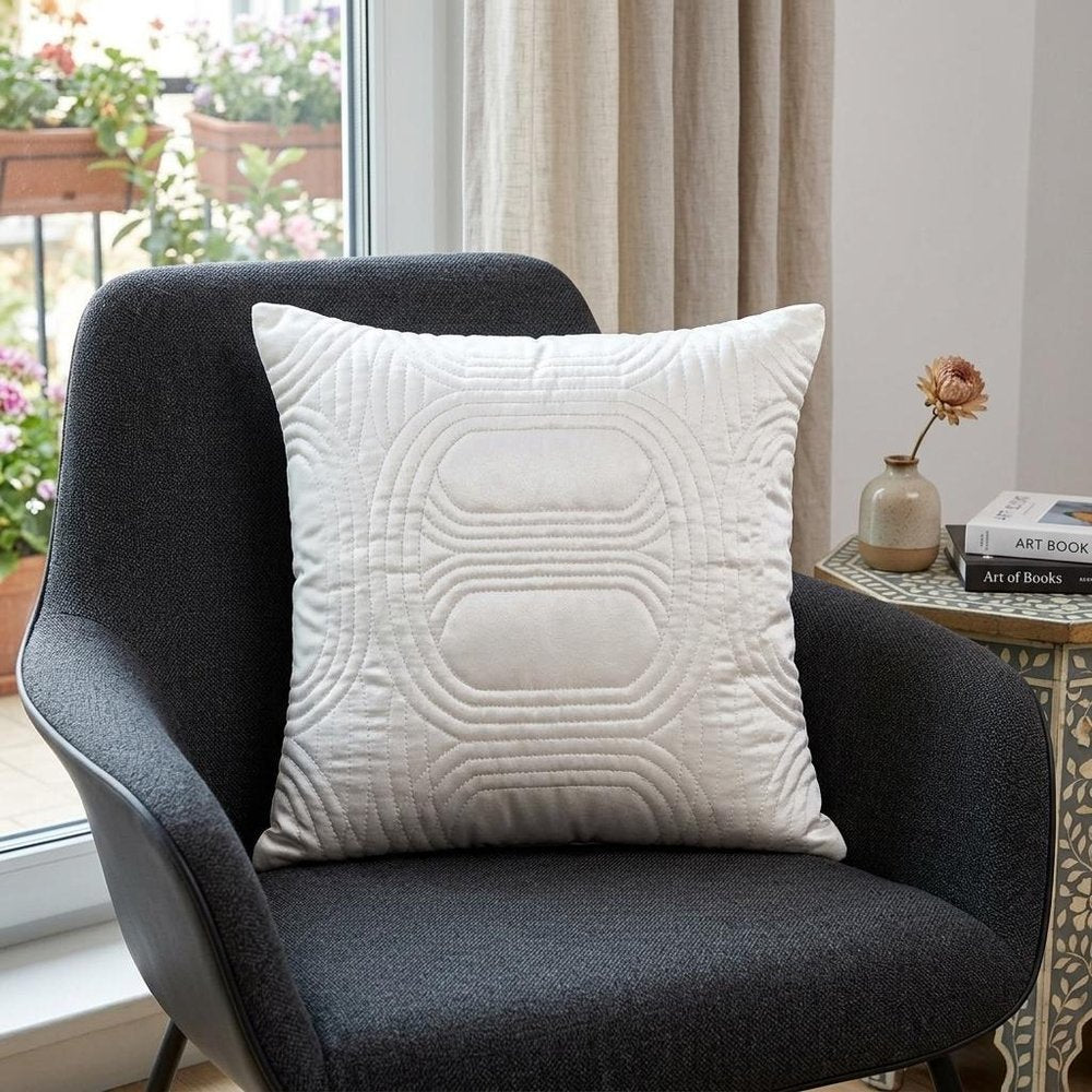 12" X 24" White Cotton Blend Throw Pillow — view 5