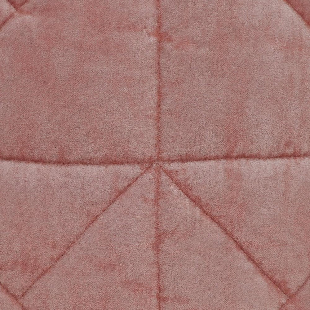 Pink Chunky Geo Stitched Velvet Decorative Throw Pillow — view 5