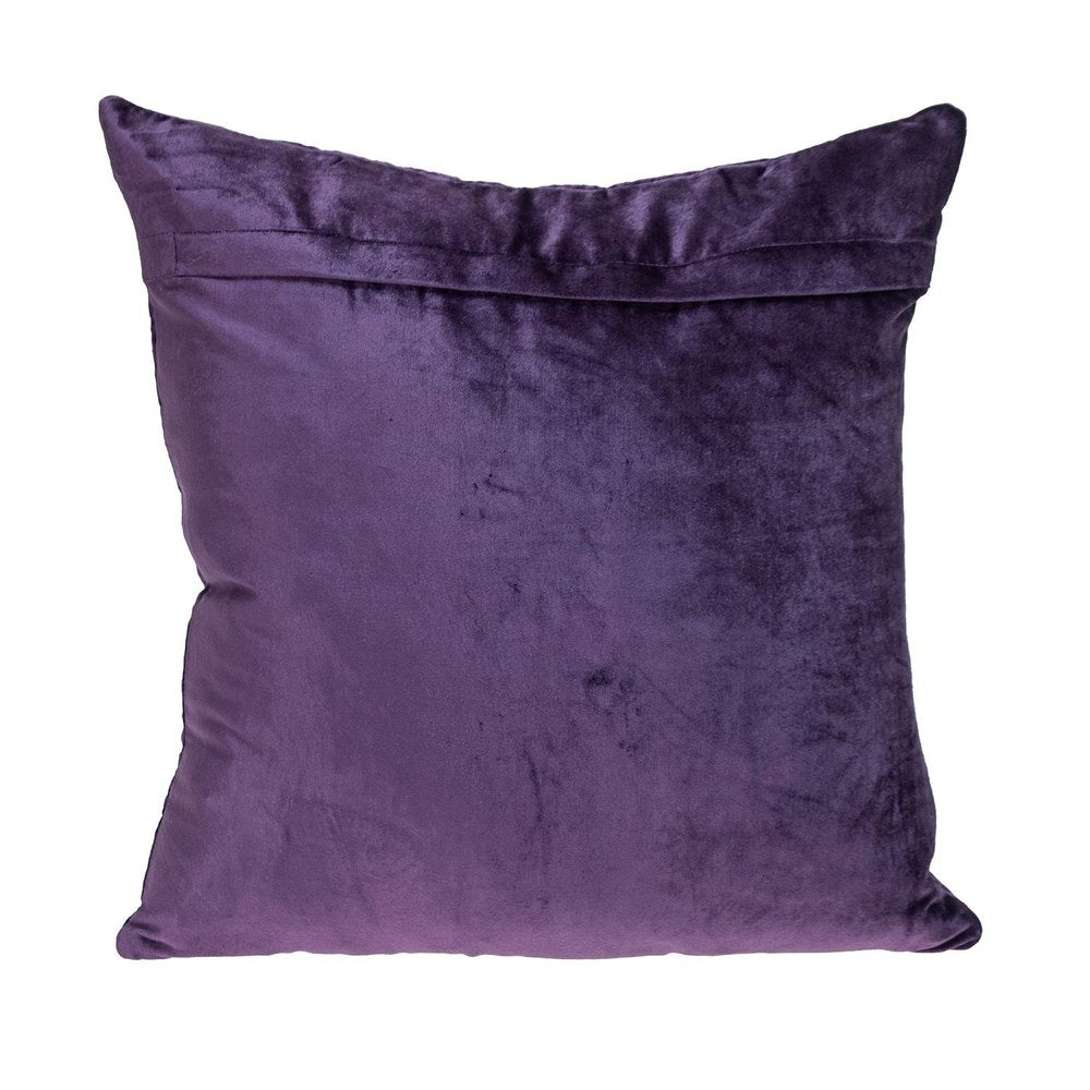 Purple Chunky Geo Stitched Velvet Decorative Throw Pillow — view 2