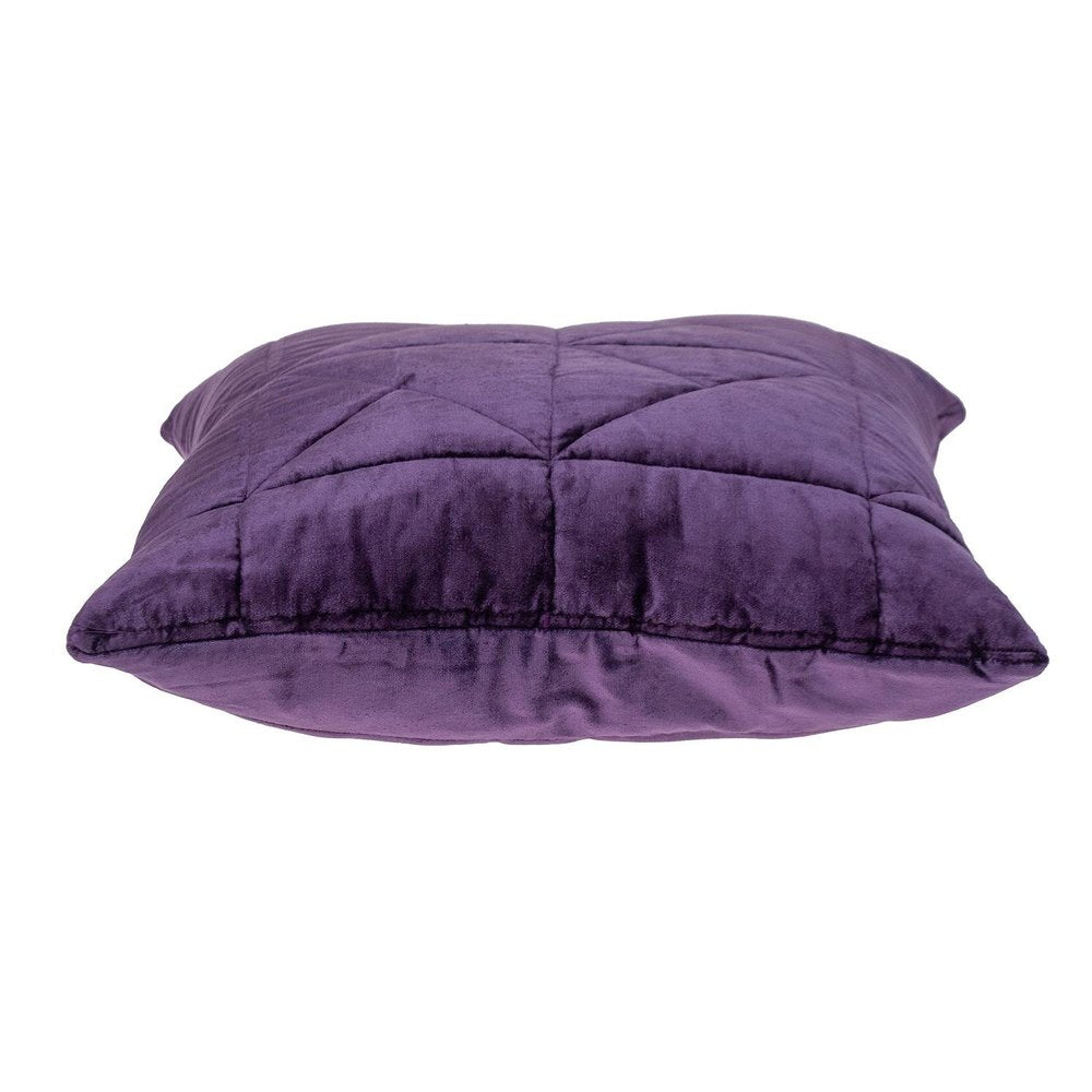 Purple Chunky Geo Stitched Velvet Decorative Throw Pillow — view 3