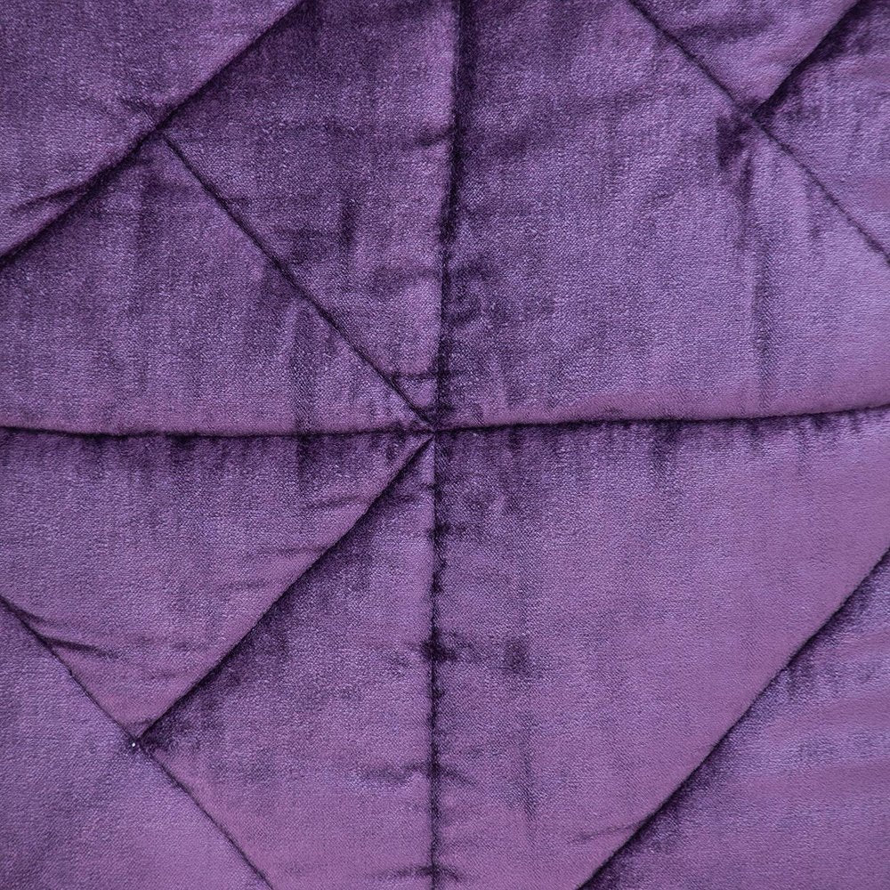 Purple Chunky Geo Stitched Velvet Decorative Throw Pillow — view 5