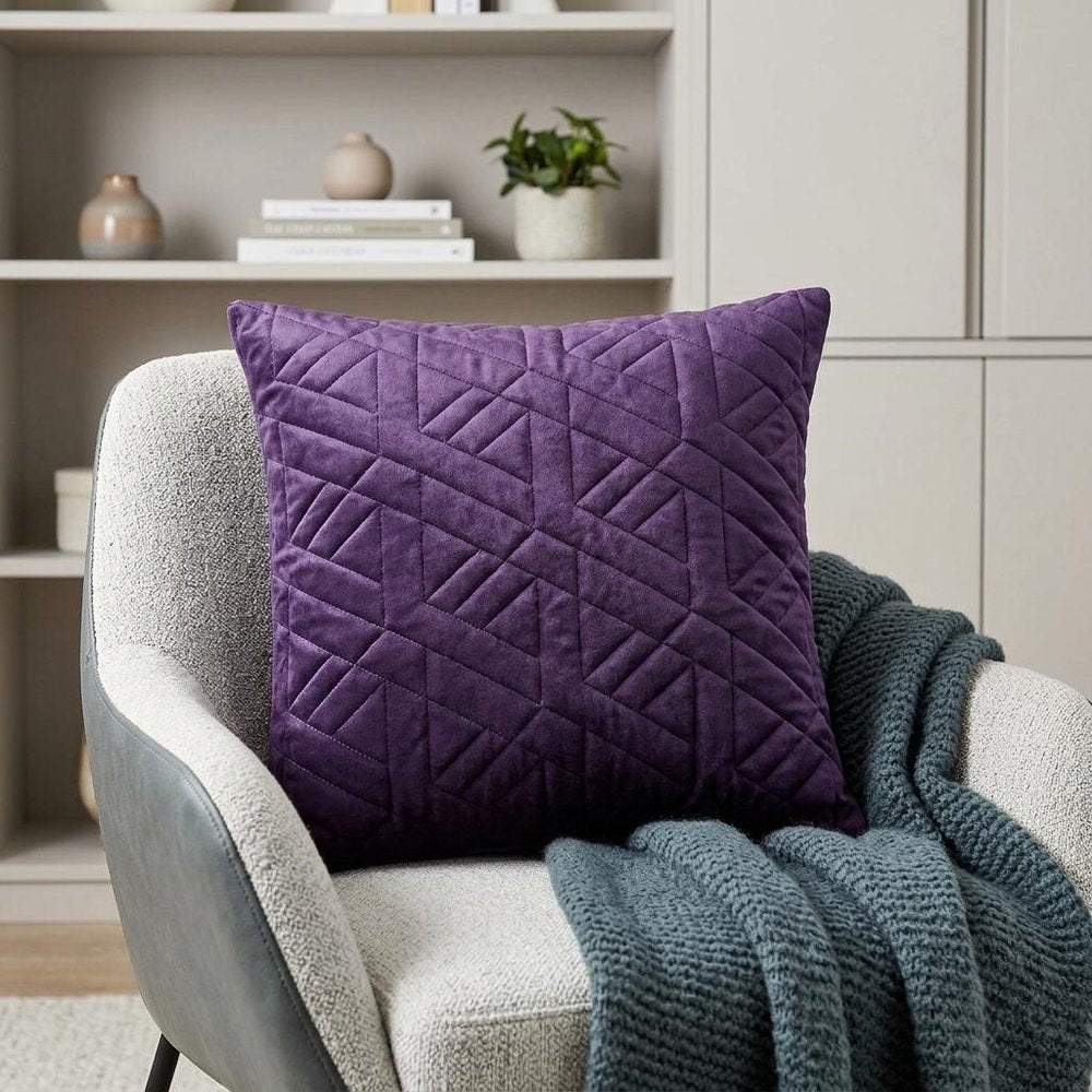 20" Purple Cotton Blend Throw Pillow — view 6