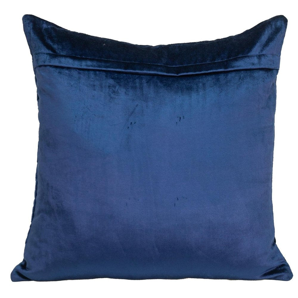 20" Blue Cotton Blend Throw Pillow — view 2