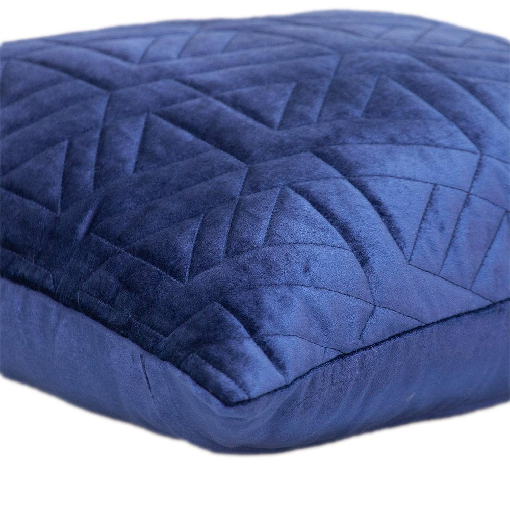 20" Blue Cotton Blend Throw Pillow — view 4