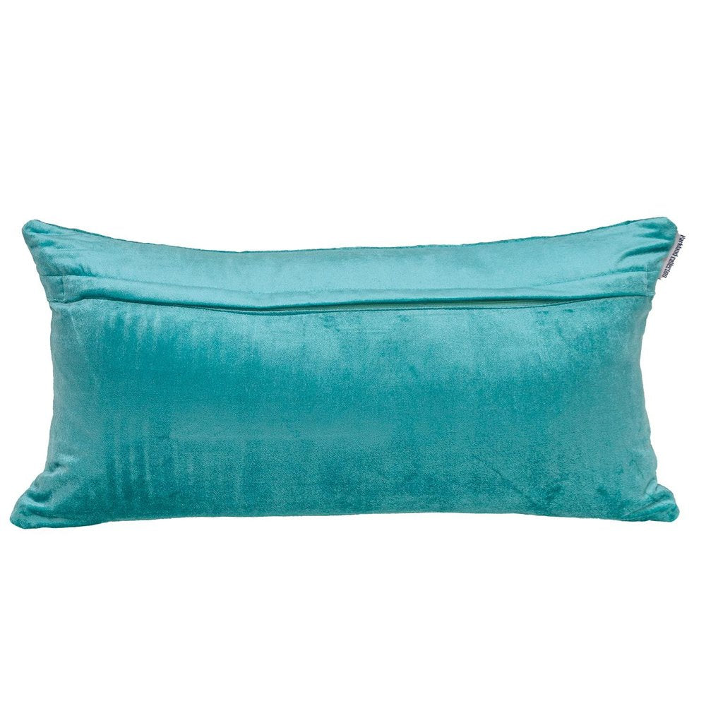 Tufted Diamond Aqua Transitional Lumbar Pillow — view 2