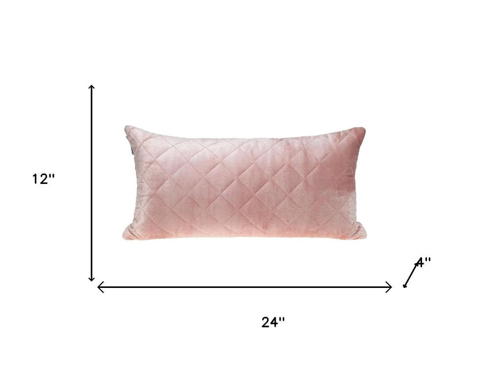 Tufted Diamond Pink Transitional Lumbar Pillow — view 8