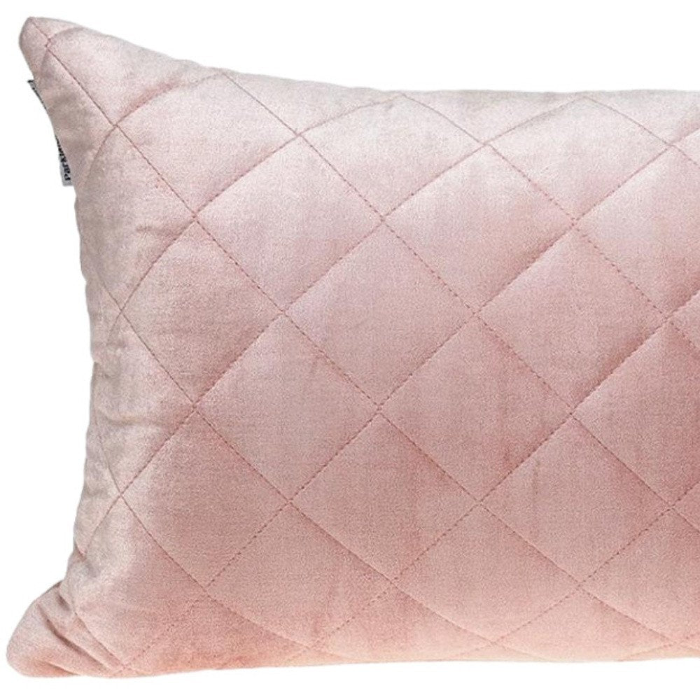 Tufted Diamond Pink Transitional Lumbar Pillow — view 7
