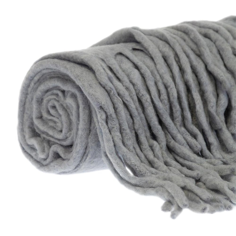 Gray Knitted Acrylic Solid Color Reversable Throw — view 3