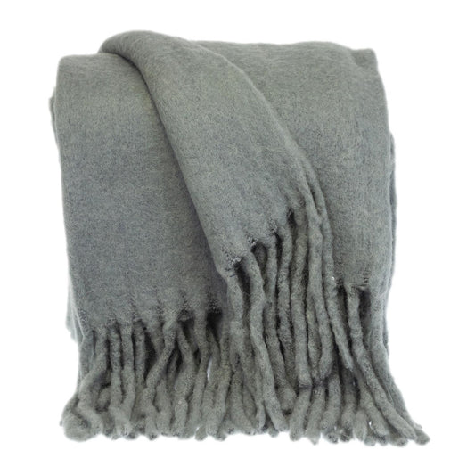 Super Soft Gray Soft Solid Color Handloomed Throw Blanket