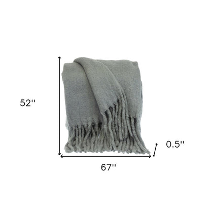Super Soft Gray Soft Solid Color Handloomed Throw Blanket HomeRoots