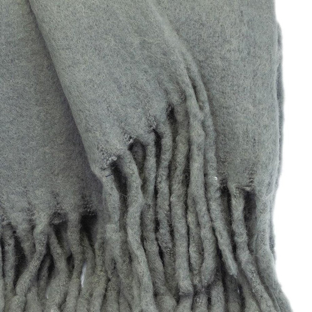 Super Soft Gray Soft Solid Color Handloomed Throw Blanket HomeRoots