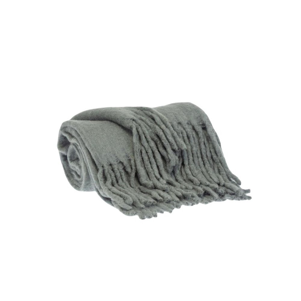 Super Soft Gray Soft Solid Color Handloomed Throw Blanket — view 5