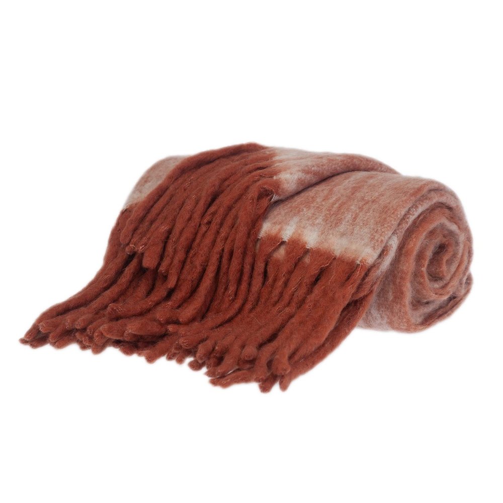 67" X 52" Red Knitted Acrylic Throw Blanket HomeRoots