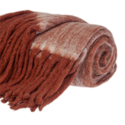 67" X 52" Red Knitted Acrylic Throw Blanket HomeRoots