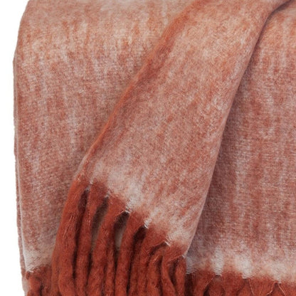 67" X 52" Red Knitted Acrylic Throw Blanket HomeRoots