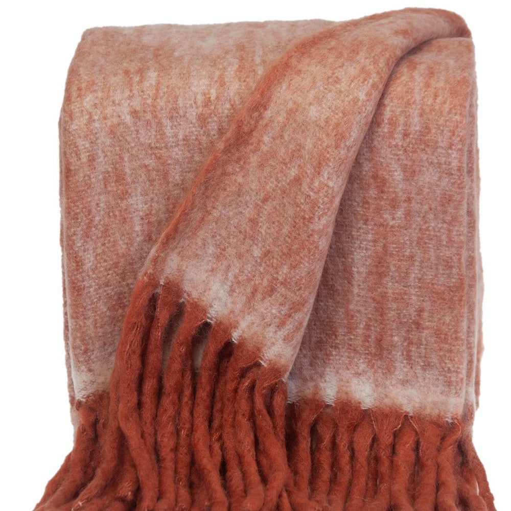 67" X 52" Red Knitted Acrylic Throw Blanket