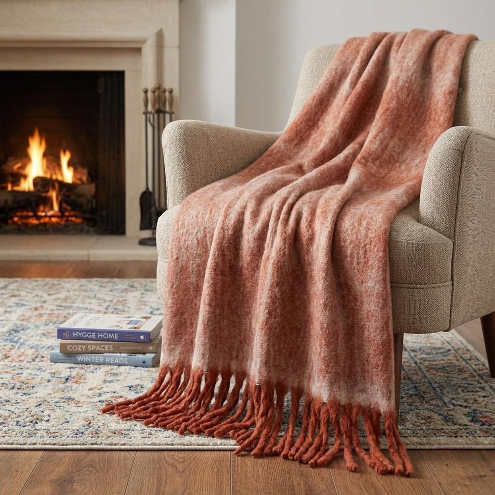 67" X 52" Red Knitted Acrylic Throw Blanket HomeRoots
