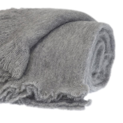 Supreme Soft Gray Solid Color Handloomed Throw Blanket