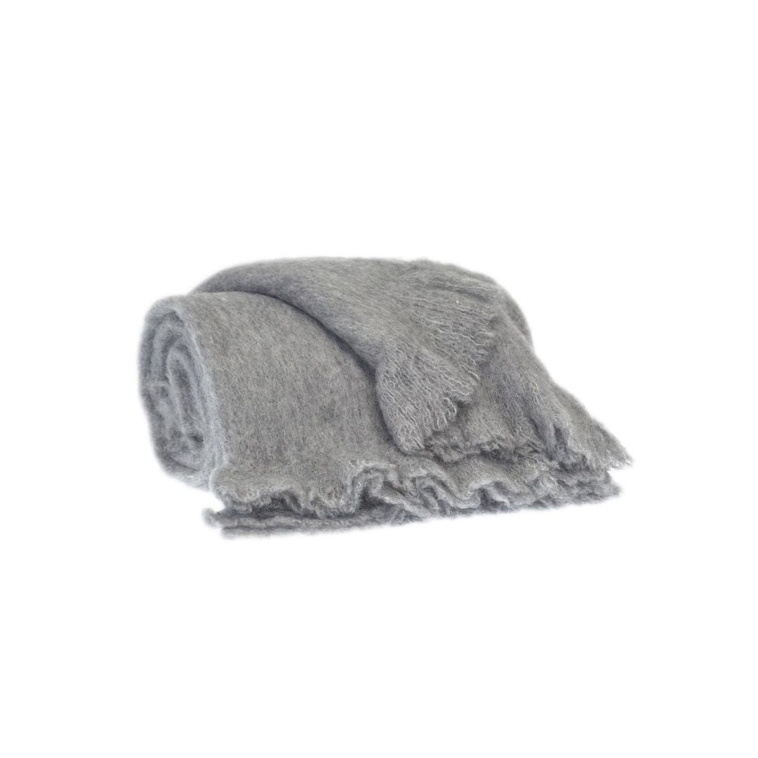 Supreme Soft Gray Solid Color Handloomed Throw Blanket