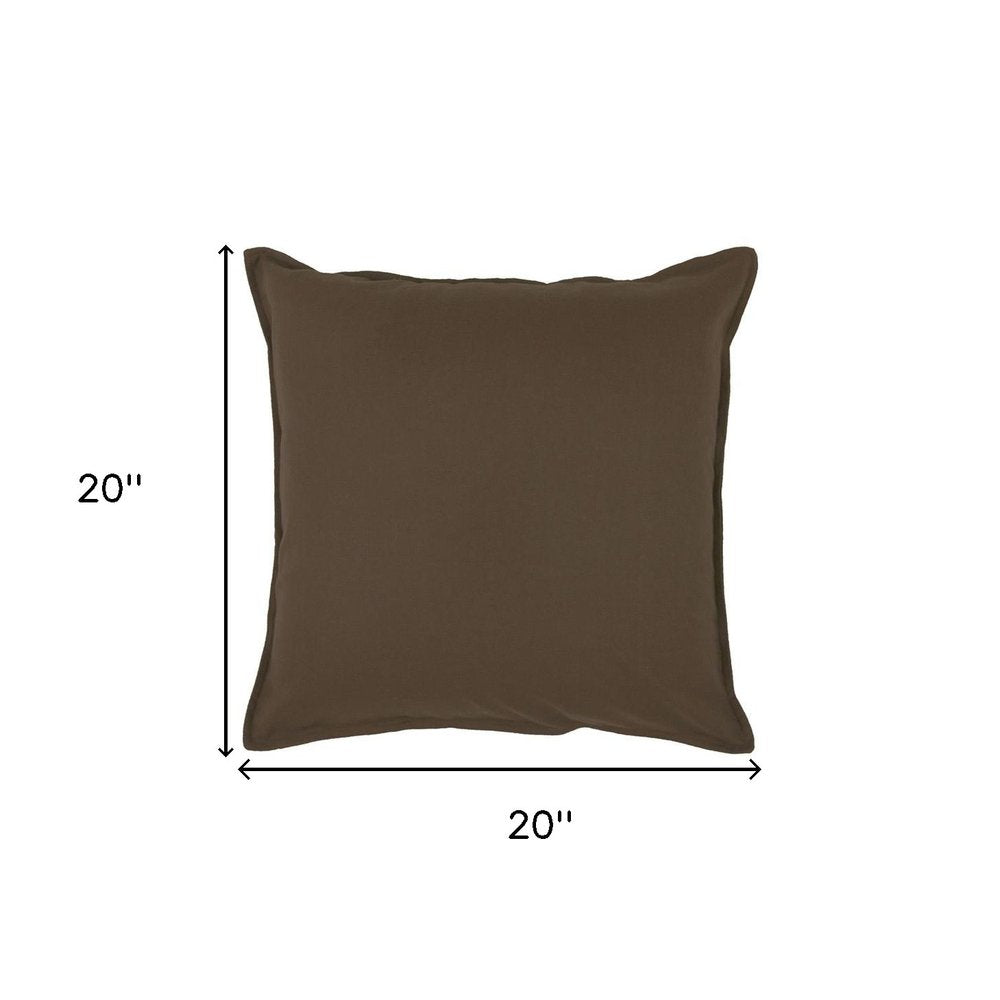 20" Brown Cotton Throw Pillow — view 2