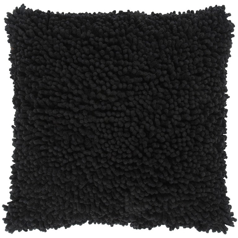 18" Black Cotton Throw Pillow 6.25" (L) x 18.0" (W) x 18.0" (H) FurniFindUSA
