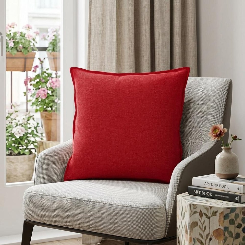 20" Red Cotton Throw Pillow HomeRoots