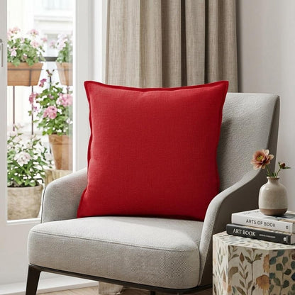 20" Red Cotton Throw Pillow