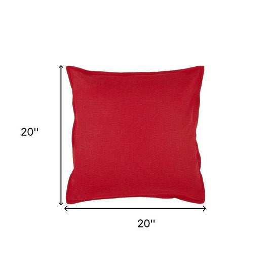 20" Red Cotton Throw Pillow